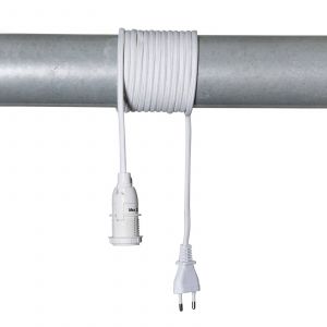 STAR TRADING Douille E14 Lacy avec câble, blanc
