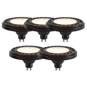 Lot de 5 ampoules LED GU10 à intensité variable 3 niveaux AR111 8W 700lm 2700K