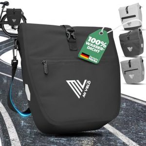 MIVELO Pannier - Imperméable & Incl. Compartiment pour ordinateur portable & Bandoulière - 20 litres - Noir