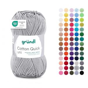Fil &agrave; tricoter COTTON QUICK UNI - Gr&uuml;ndl - PPSC - certifi&eacute; Oeko-Tex(...) - 151 Gris