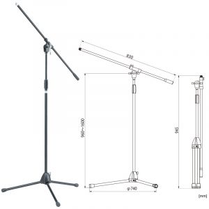 TAMA Pied de micro avec perche MS205-BK noir