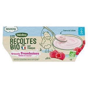 Bl&eacute;dina Les recoltes bio brasses 4x100g framboise d&egrave;s 6 mois