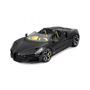Bburago 1/18 Bugatti Mistral - Black Voiture Plus en métal à l’échelle 1/18ème avec Portes, Capot et Coffre ouvrants. Habitacle et Moteur détaillés - 18-11051BK