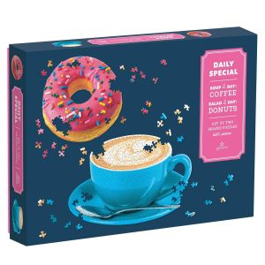 Galison Set de 2 Puzzles forme : CafÃ© et Donuts