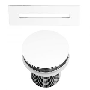 Stano Bonde et cache trop-plein blanc pour baignoire îlot design