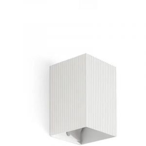Faro Applique murale cannelée carrée blanche lune avec interrupteur 40534