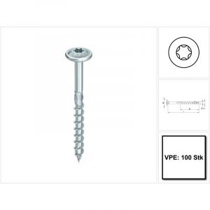 Heco Vis bois Topix Plus Acier A3K - T&ecirc;te ronde 6 x 160 mm Filetage partiel T30 - Bo&icirc;te de 100