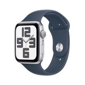 Apple watch Watch SE GPS 44mm Silver Aluminium Case with Storm Blue Sport Band - S/M