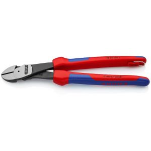 Knipex Pince coupante de c&ocirc;t&eacute; &agrave; forte d&eacute;multiplication avec oeillet de fixation 250 mm - 74 22 250 T BK