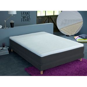 Image de Declikdeco Surmatelas 3 zones déhoussable lavable 100% latex ASTUCE de DREAMEA - 5cm épaisseur - 140x190cm