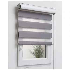 Madécostore Store Jour Nuit Tissu Jacquard - Gris - L64 x H250cm