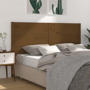 VidaXL Tête de lit Marron miel 141x4x100 cm Bois massif de pin Brun