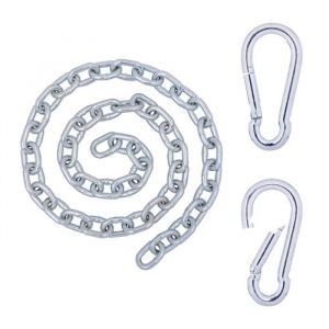 Seilwerk STANKE 50cm Kit de fixation pour hamac, pour balançoire d’intérieur et pour sac de frappe : chaîne en acier galvanisé 6 mm + mousqueton sans