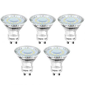 Lepro Ampoules LED GU10, Blanc Froid 5000K, 4W &Eacute;quivaut &agrave; 50W Ampoule Halog&egrave;ne, 350lm, 120&deg; Larges Faisceaux, Ampoules LED Spot Lot de 5