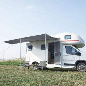 Auvent de caravane Beuningen 400 x 240 x 235 cm gris