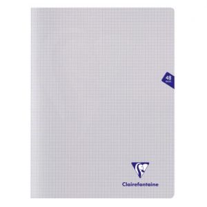 Clairefontaine 393312C - Cahier Mimesys 240x320, 48p./24 feuilles 90 g/m² piquées, coloris incolore, quadrillé 5x5