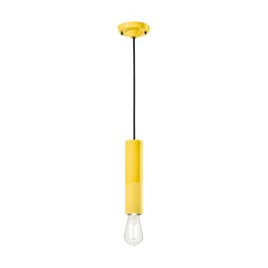 Suspension en céramique jaune citron 5,5x25cm PI - Ferroluce