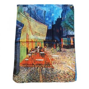Les Tr&eacute;sors de Lily Tion ! Foulard En Soie 'vincent Van Gogh' Terrasse De Caf&eacute; Le Soir - 180x70 Cm