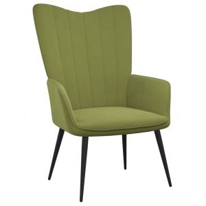 VidaXL Chaise de relaxation Velours Vert clair