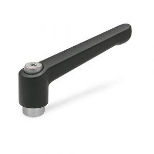 Ganter Norme &Eacute;l&eacute;ments r&eacute;glable Levier de serrage avec filetage femelle, noir, en acier inoxydable strukturmatt, GN 300.1&ndash;63-SW M6