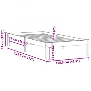 VidaXL Cadre de lit sans matelas 100x190 cm bois de pin massif