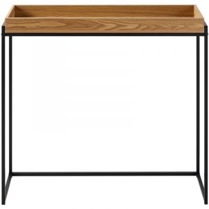 Calicosy Console avec plateau à rebords et pieds en métal noir - L100 cm