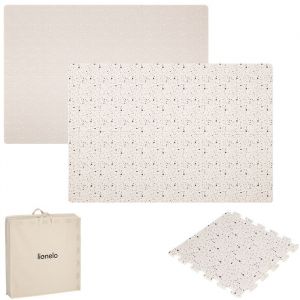 Tapis d&rsquo;&eacute;veil en mousse puzzle pour b&eacute;b&eacute; LIONELO Yoka &ndash; 173 x 116 cm &ndash; R&eacute;versible &ndash; Bonne isolation du sol &ndash; Mixte - Beige