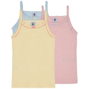 Petit Bateau Debardeur enfant 3 CHEMISES BRETELLES Multicolore - Taille 6 ans,8 ans,10 ans,12 ans,14 ans