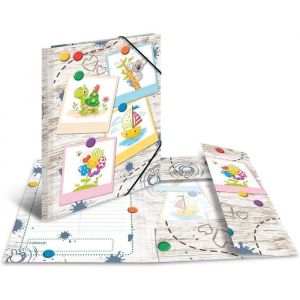 Herma 19796 - Pochette en carton r&eacute;sistant avec rabats int&eacute;rieurs &agrave; motifs, avec fermeture &eacute;lastique