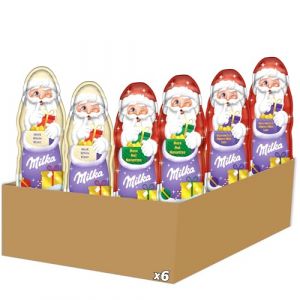 Milka Chocolat Noel - 2 Pères Noël Chocolat au Lait, 2 Pères Noël Lait Noisette, 2 Pères Noël Chocolat Blanc (550g)