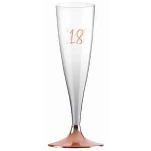 Ruedelafete Sachet de 6 Flûtes pied ROSE GOLD âge 18 ans
