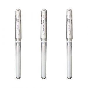 Uni Ball Mitsubishi Pencil - 3 Stylos Rollers Encre Gel Signo Broad Blanc - Pointe 1 mm - Écriture Large - Roller Créatif pour Carterie et Loisirs Créatifs
