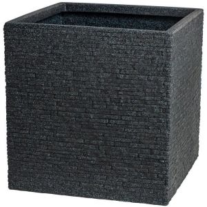Strata Pot de fleur - L - Carr&eacute; - Slate - 38cm SQ x 39cm H - Couleur Cendres