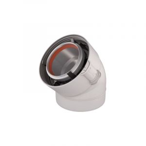 Ubbink Coude ventouse à 45° ROLUX Sekurit gaz 80/125 Alu/PVC - 228501