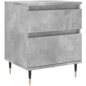 VidaXL Table de chevet gris b&eacute;ton 40x35x50 cm bois d&rsquo;ing&eacute;nierie 830660
