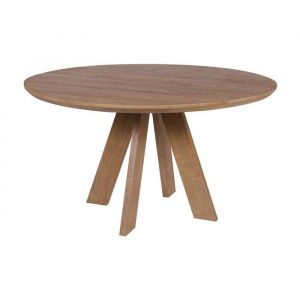 Table de salle &agrave; manger ELYA &ndash; Ronde diam&egrave;tre 120 cm &ndash; Bois massif de manguier &ndash; Style rustique
