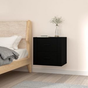 VidaXL Table de chevet murale Noir 50x36x47 cm