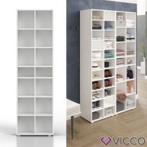 Vicco - tagère "Paris" Blanc rangement à chaussures avec 14 compartiments