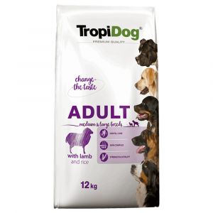 Croquettes pour Chien Premium à l'agneau et au Riz pour Adultes de Moyennes et Grandes Races 12kg
