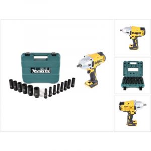 Dewalt Dcf 899 n 1/2' Clé à chocs sans fil 18 v Brushless + 14-Pièces Jeu de douilles Makita B-52308 - sans Batterie sans Chargeur
