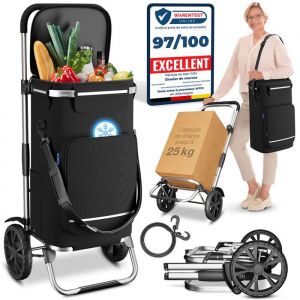 ELONEO Einkaufstrolley faltbar und extrem leicht – nur 2,3 kg, 43 l, separate Kühltasche & Spanngurt