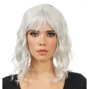 Ruedelafete Perruque cheveux courts ondulés, Gris