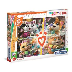 Clementoni Puzzle glitter 104 pièces 44 Cats
