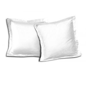 Lot de 2 taies carrées 100% coton Blanc 63x63 cm
