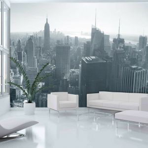 Image de Artgeist Papier peint - Panorama de New York en noir et blanc 350x270