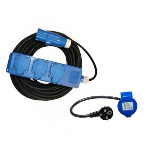 Haba Pack Rallonge Multiprise 20 Mètres + antarion Adaptateur Femelle P17 230V Camping-Car