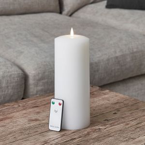 Lights4Fun Bougie Cierge Blanche TruGlow de 25 cm avec Télécommande