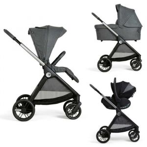 Chicco Poussette Trio Bellagio + Nacelle Flexi + Siège-auto First Seat Recline I-size Black Satin