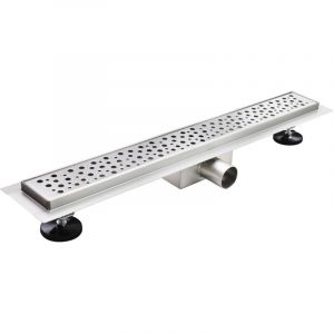 GUMI Caniveau de douche à l'Italienne motif bulle L.50 cm acier inoxydable, siphon anti-odeurs à débit élevé