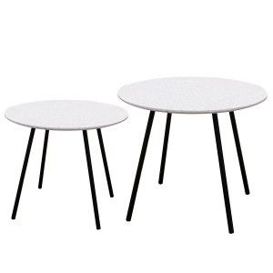 Lot de 2 tables d'ap Pluton Blanc s